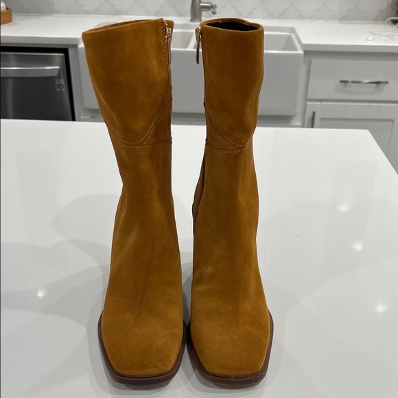 Franco Sarto Shoes - Franco Sarto Brown Suede Heeled Boots